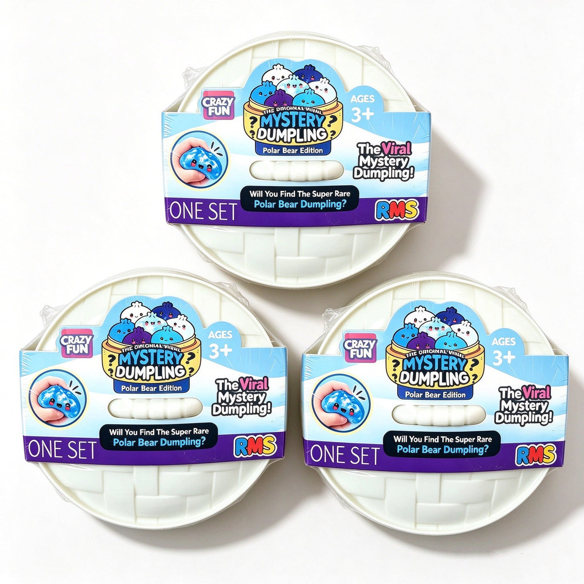 Mystery Dumpling Polar Bear Edition | RMS Crazy Fun Squishy Fidget Toy Blind Pack