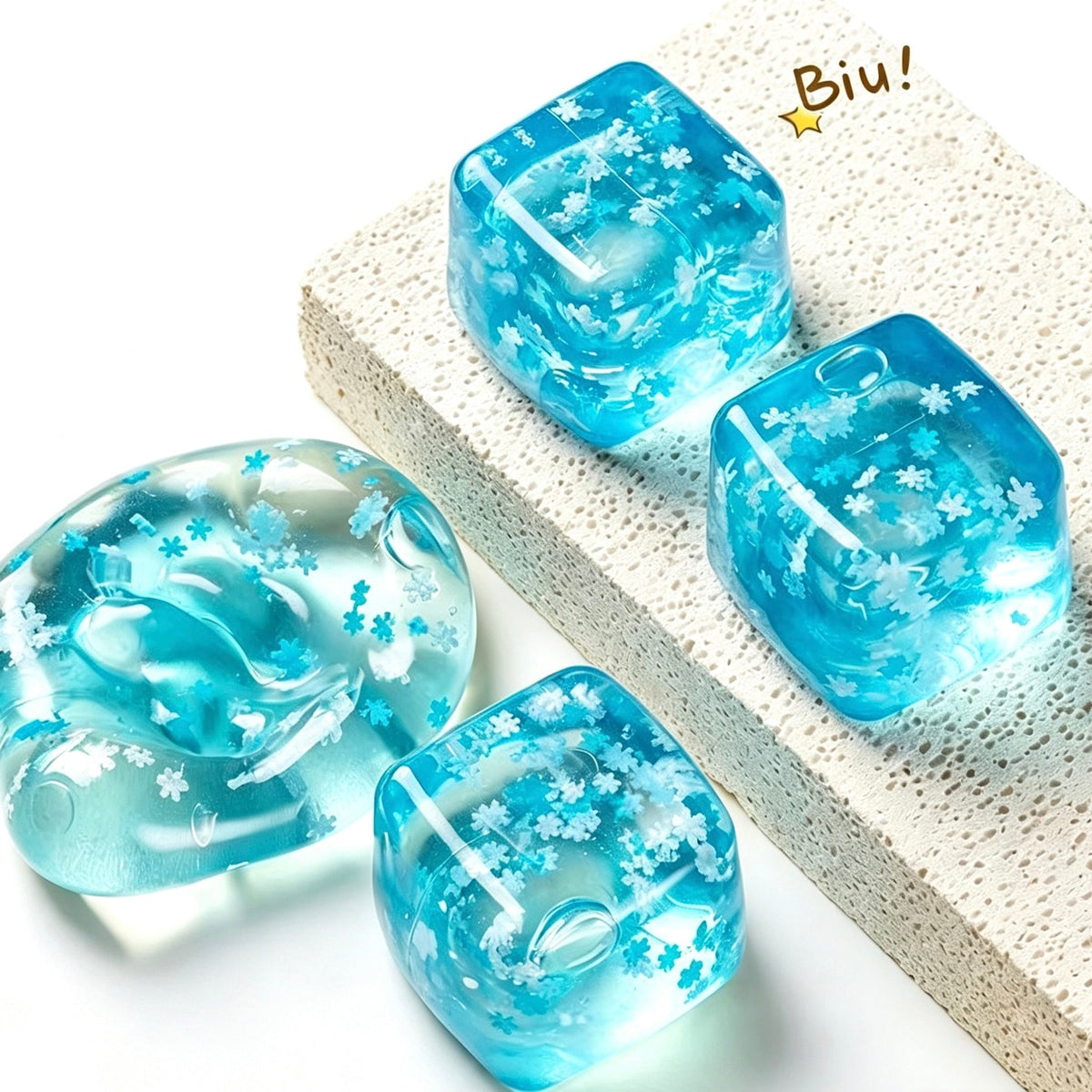 Blue Crystal Ice Cube Mochi Squishy