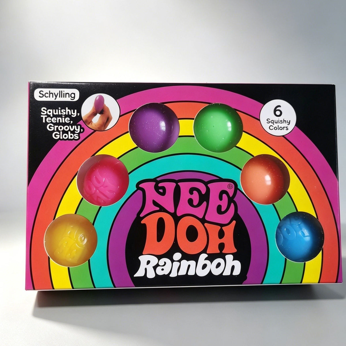 Rainbow Teenie NeeDoh 6-Color Squishy Sensory Stress Relief Ball