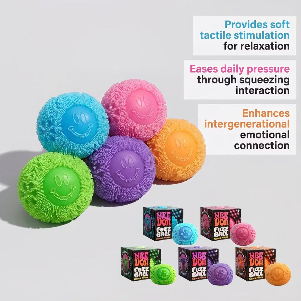 Needoh-Style Colorful Squishy Plush Stress Balls, Squeeze & Rebound Fidget Toys