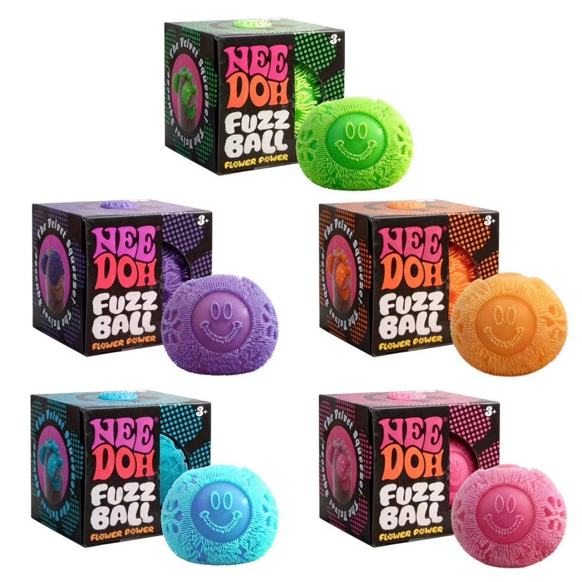 Needoh-Style Colorful Squishy Plush Stress Balls, Squeeze & Rebound Fidget Toys