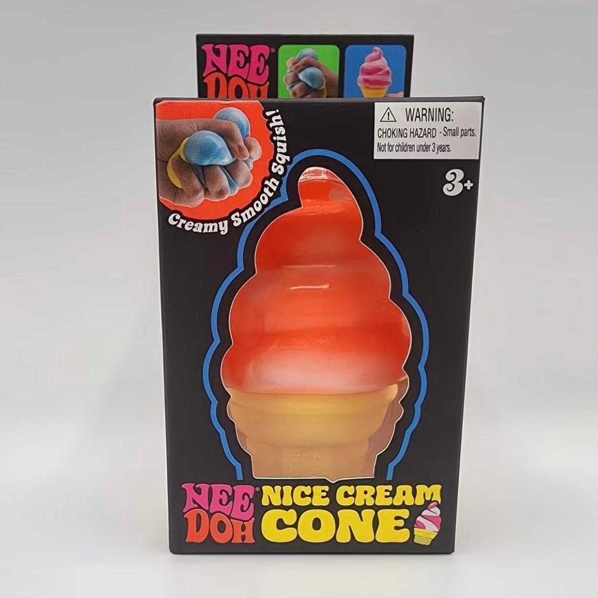 Needoh Handmade Ice Cream Stress Toy – Triple-Flavor Soft Serve, Great for Kids & Adults