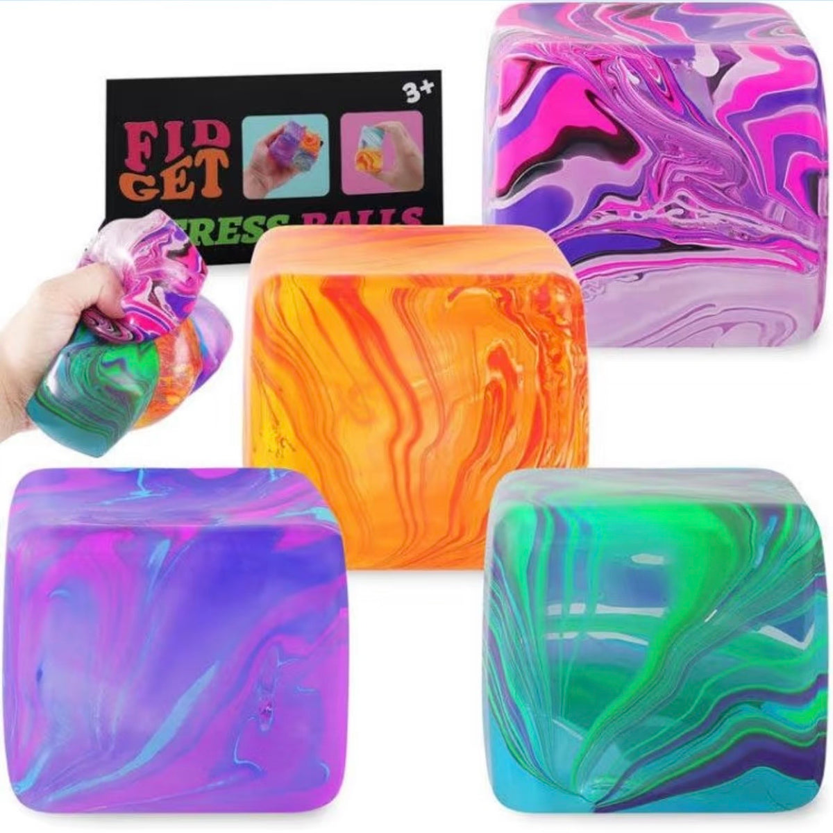 Needoh Inspired Slow Rise Ice Jelly Squishy Fidget Toy – Super Soft TPR Sensory Putty, Stretchy Marshmallow Stress Reliever, Non-Sticky Pocket Charms