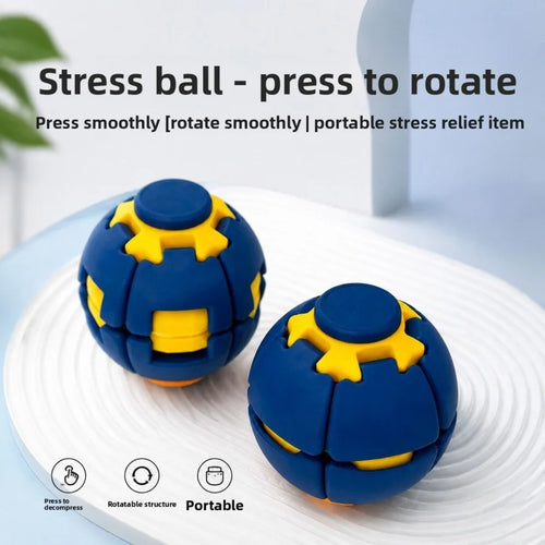 3D Printed Fidget Gear Ball Press Rotation Stress Relief Spiral Fidget Spinner Button Decompression Toy for Adults Kids
