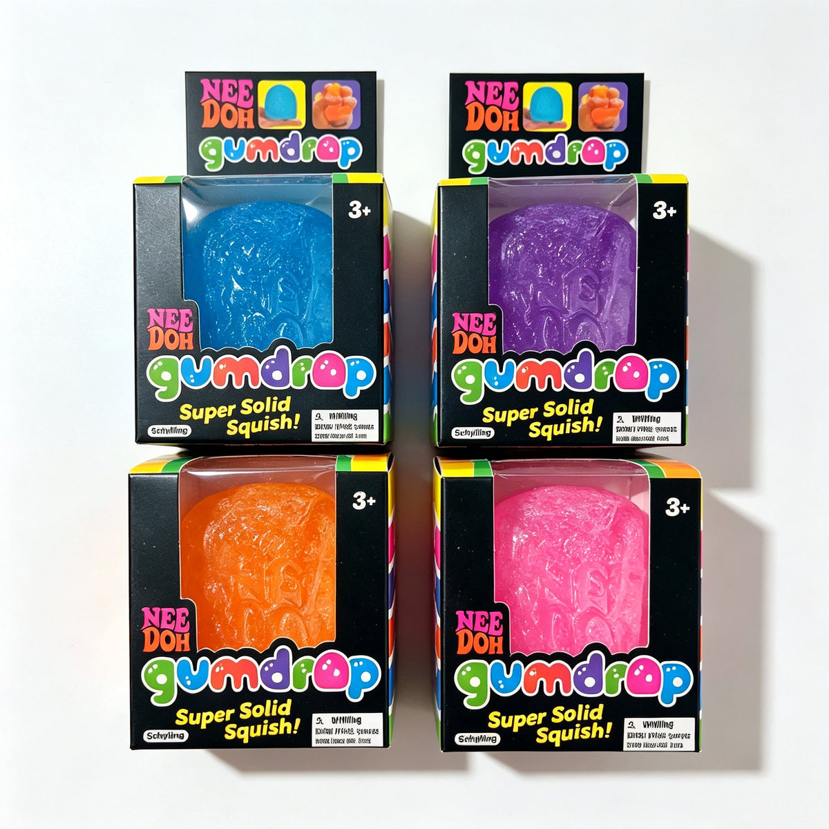Needoh-Style Multicolor Gumdrop Squish Ball, Stress Relief Fidget Toy